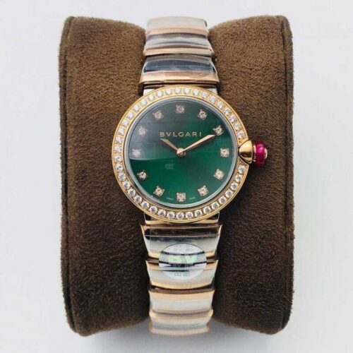 Replica Bvlgari LVCEA BV Factory Diamond-set Green Dial