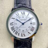 Replica RONDE DE CARTIER W6701010 AF Factory Leather Strap White Dial