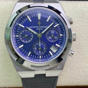 Replica Vacheron Constantin Overseas 5500V/110A-B148 8F Factory Blue Dial Rubber Strap