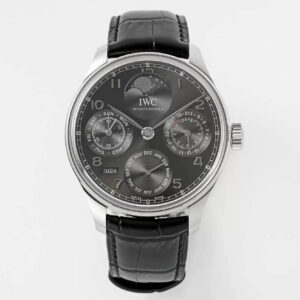 Replica IWC Portuguese Perpetual Calendar IW503301 APS Factory Gray Leather Strap