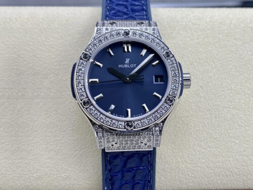 eplica Hublot Classic Fusion 33MM Quartz HB Factory Blue Dial