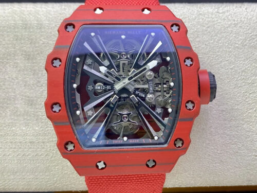 Replica Richard Mille RM12-01 Tourbillon RM Factory Red Carbon Fiber