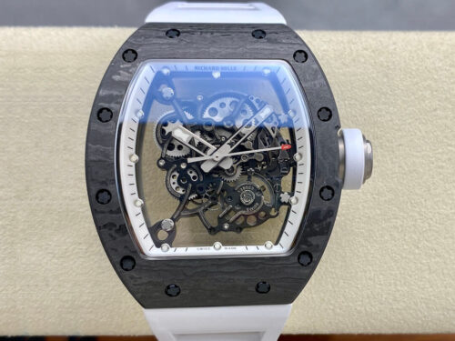 Replica Richard Mille RM-055 BBR Factory Skeleton Dial White Strap