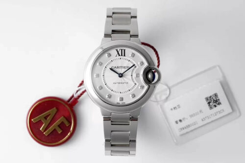 Replica Ballon Bleu De Cartier WE902074 33MM AF Factory White Diamond Dial