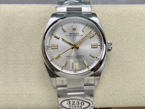 Replica Rolex Oyster Perpetual M126000-0001 36MM Clean Factory Silver Strap