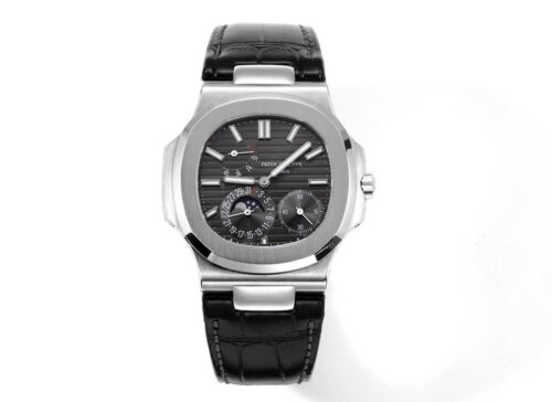 Replica Patek Philippe Nautilus 5712G-001 GR Factory Black Leather Strap