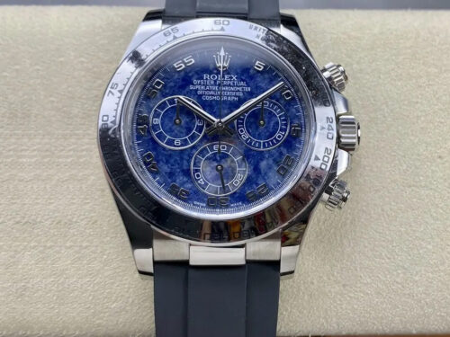 Replica Rolex Cosmograph Daytona Clean Factory Sodalite Blue Dial Black Strap