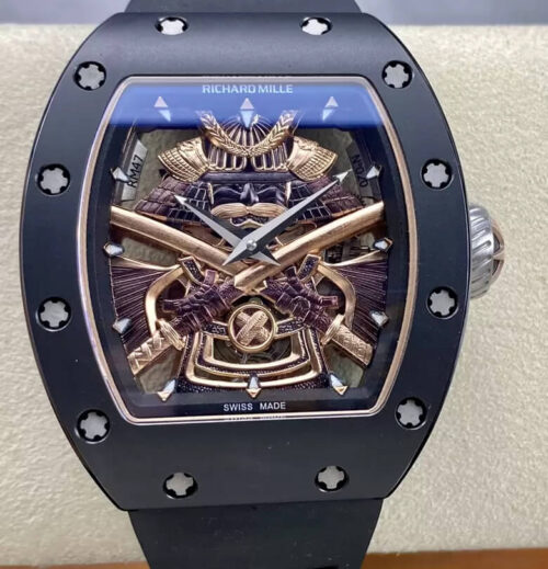 Replica Richard Mille RM47 YS Factory Black Tourbillon Skeleton Dial