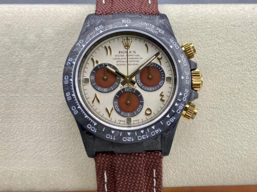 Replica Rolex Daytona Cosmograph Diw Custom Version Noob Factory Brown Fabric Strap