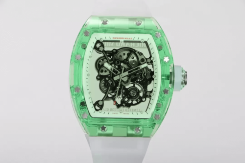 Replica Richard Mille RM055 RM Factory Green Transparent Bezel