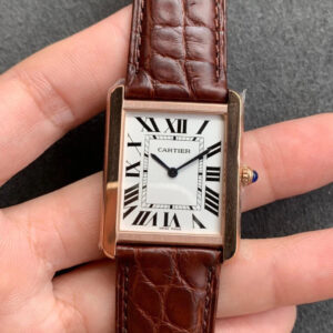 Replica Cartier Tank W5200024 K11 Factory Brown Leather Strap