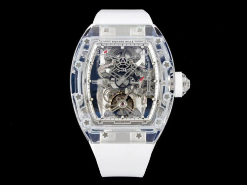 Replica Richard Mille RM 56-01 Tourbillon RM Factory Skeleton Dial White Rubber Strap