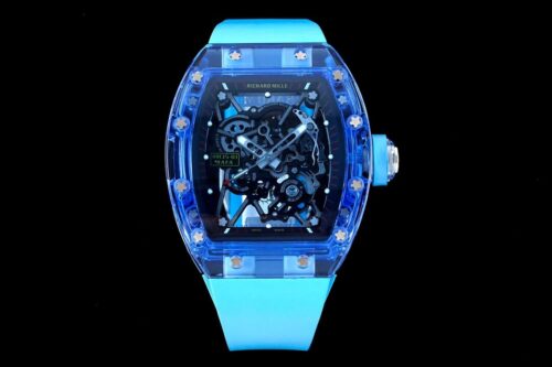 Replica Richard Mille RM35-01 RM Factory Skeleton Dial Blue Rubber Strap