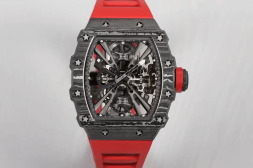 Replica Richard Mille RM12-01 Tourbillon RM Factory Skeleton Dial Red Strap