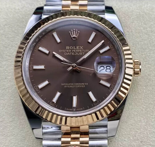 Replica Rolex Datejust 41MM M126331-0002 Clean Factory Rose Gold