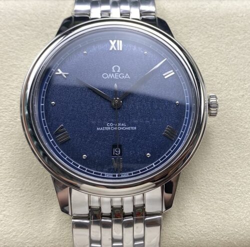 Replica Omega De Ville 434.10.40.20.03.001 KZ Factory Blue Dial - Replica Watches Factory