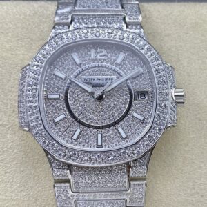 Replica Patek Philippe Nautilus 7021/1G-001 AMG Factory Diamond dial- Replica Watches Factory