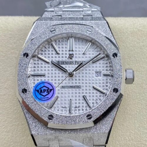 Replica Audemars Piguet Royal Oak 15454BC.GG.1259BC.01 APS Factory Silvery white dial- Replica Watches Factory