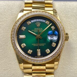 Replica Rolex Day-Date m128348rbr-0035 8+ factory bright green dial- Replica Watches Factory