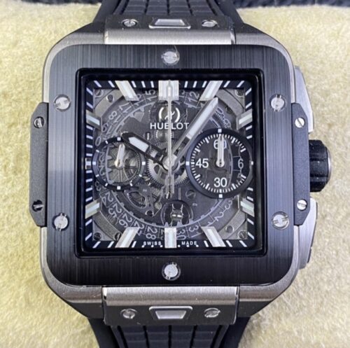 Replica Hublot SQUARE BANG UNICO 821.NM.0170.RX BB Factory Titanium case- Replica Watches Factory