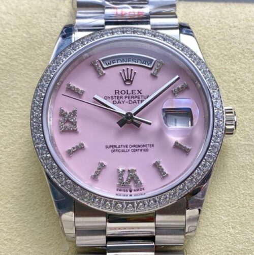 Replica Rolex Day-Date M128349RBR-0008 8+ factory Pink dial- Replica Watches Factory