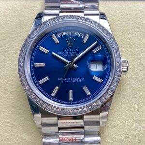 Replica Rolex Day-Date m128349rbr-0051 8+ factory Bright blue dial- Replica Watches Factory