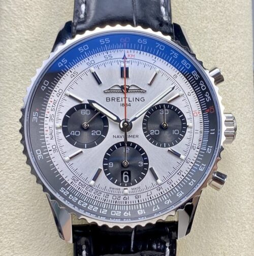 Replica Breitling Navitimer 1 AB0138241G1P1 BLS factory Silver dial- Replica Watches Factory